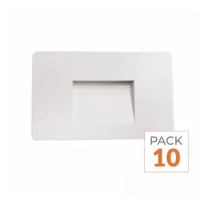 Balise LED saillie 3W 220V 120° Blanche IP44 pour Escalier - Pack de 10 - Blanc Chaud 2300K - 3500K