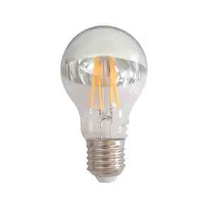Ampoule LED E27 Filament 7W A60 Reflet Argent - Blanc Chaud 2300K - 3500K