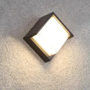 Applique Murale LED 15W Noire Carrée IP65 avec cache - Blanc Neutre 4000K - 5500K