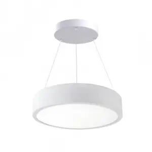 Kit Plafonnier LED Blanc 18W 25cm avec Kit de Suspension - Blanc Chaud 2300K - 3500K