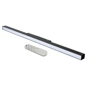 Kit Profilé LED sur Rail Magnétique 48V 20W Dimmable Noir + Télécommande - Blanc Neutre 4000K - 5500K