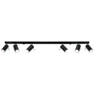 Plafonnier Spot Orientable Noir pour 6 Ampoules GU10