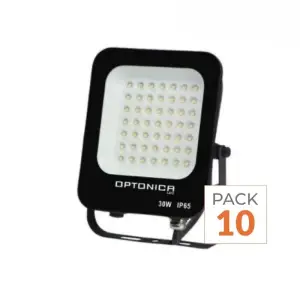 Projecteur LED Extérieur SMD 30W IP65 Noir - Pack de 10 - Blanc Neutre 4000K - 5500K