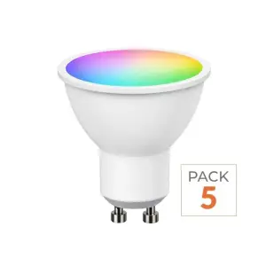 Ampoule LED Connectée WiFi GU10 5W RGBW - Pack de 5
