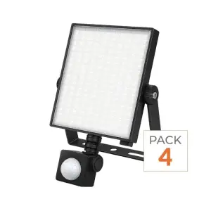 Projecteur LED Connecté WiFi RGBW 20W IP44 avec Détecteur de Mouvement (Lot de 4)