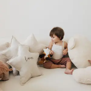 Coussin avec poche Teddy Latte Mouton