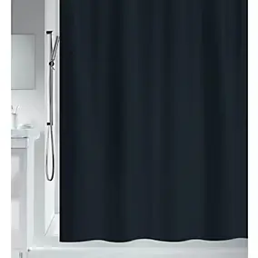 Rideau de douche L.200 x H.180 cm noir en polyester Spirella Primo