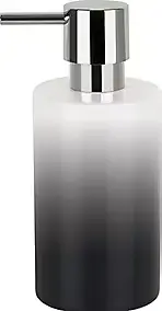 Distributeur de savon en céramique, blanc et noir, Spirella Tube Gradient