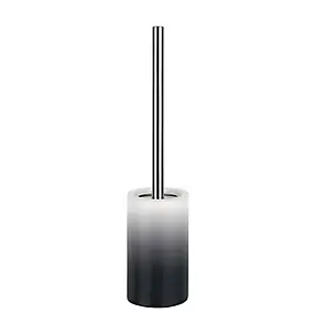 Brosse wc et pot en céramique, blanc et noir, Spirella Tube Gradient