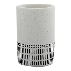 Gobelet de salle de bains blanc et noir H.11xdiam.7,2 cm, Spirella Yuma