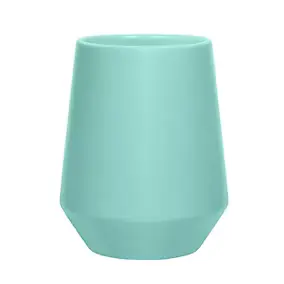 Gobelet de salle de bains en céramique Ø9 x H.11,5 cm, bleu aqua, Spirella Joshua