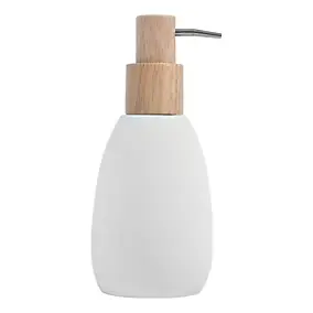 Distributeur de savon à visser blanc en polyrésine et ABS Spirella Sven
