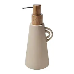 Distributeur de savon à visser cappuccino en céramique Spirella Organic