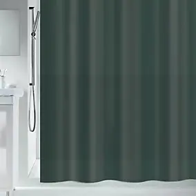Rideau de douche L.180 x H.200 cm vert foncé en polyéthylène vinyle acétate bio Spirella