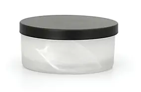 Boîte à coton taille L en verre de quartz, blanc et noir, Spirella Madison