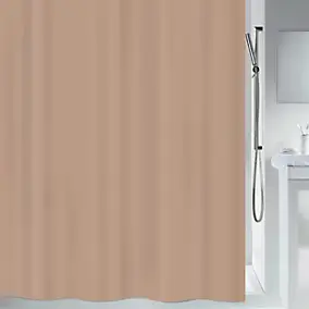 Rideau de douche L.180 x H.200 cm cappucino en polyester Spirella Primo