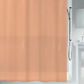Rideau de douche L.180 x H.200 cm pêche en polyéthylène vinyle acétate Spirella