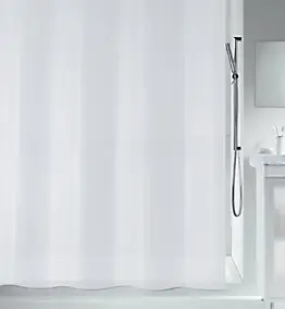 Rideau de douche L.180 x H.200 cm blanc en polyéthylène vinyle acétate bio Spirella