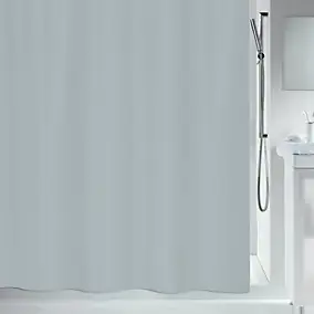 Rideau de douche L.120 x H.200 cm gris en polyester Spirella Primo