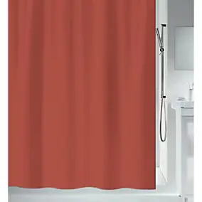 Rideau de douche L.180 x H.200 cm terracotta en polyester Spirella Primo