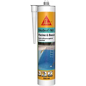 Mastic silicone spécial immersion blanc SikaSeal 163 Piscine et bassin 300mL Sika