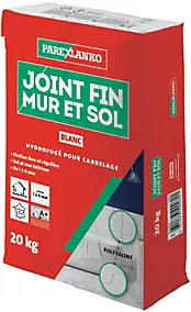Joint fin pour carrelage mur et sol blanc Parexlanko 20 kg