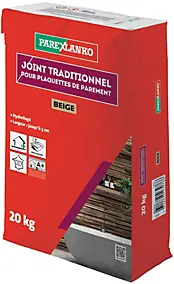 Joint pour plaquettes de parement intérieur et extérieur beige Parexlanko poudre 20kg