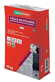 Colle pour plaquettes de parement intérieur gris Parexlanko poudre 10kg