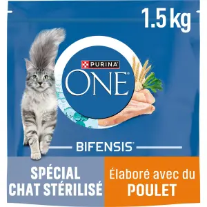 PURINA ONE bifensis croquettes au poulet céréales pour chat stérilisé 1,5kg