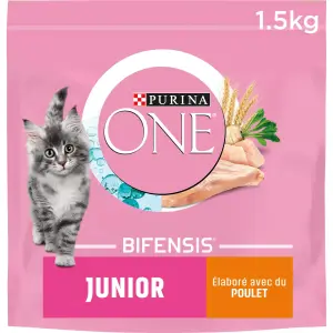 PURINA ONE bifensis croquettes poulet céréales pour chaton 1,5kg