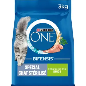 PURINA ONE Bifensis Croquettes à la dinde et blé pour chat stérilisé 3kg