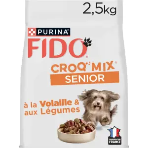FIDO Croq'mix croquettes volaille et légumes pour chien sénior 2,5kg