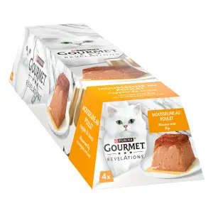 GOURMET Révélations Mousselines au poulet nappée de sauce pour chat 4 mousselines 4x57g