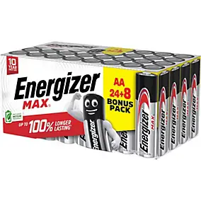 32 Piles alcalines Max AA Energizer LR6