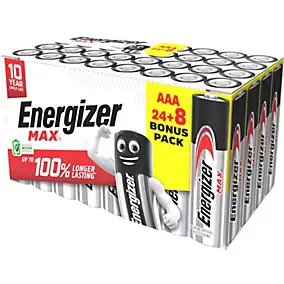 32 Piles alcalines Max AAA Energizer LR03