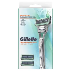 GILLETTE SkinGuard sensitive rasoir peaux sensibles avec recharges 2 recharges 1 rasoir