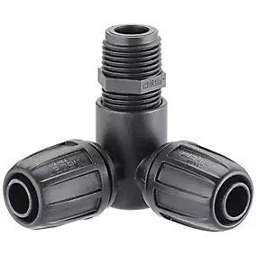 Angle 90° fileté mâle 15/21 mm en plastique