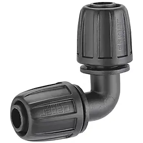 Coude 90° cannelé Ø13x16mm noir Claber