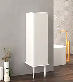 Colonne de salle de bains avec pieds 1 porte H.123 cm, blanc mat, IDRA