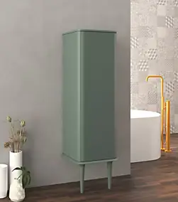 Colonne de salle de bains avec pieds 1 porte H.123 cm, vert mat, IDRA
