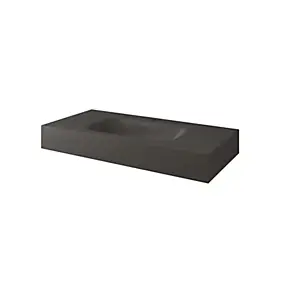 Vasque à poser rectangulaire en résine gris foncé L.91 x H.12 cm Monolite