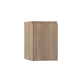 Meuble complément sous vasque l.34 x H.55 x P.41 cm, effet bois strié, version gauche, Vague