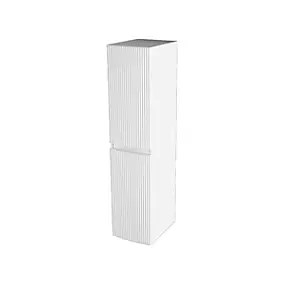 Colonne de salle de bains blanc mat strié l.30 x H.130 x P.40 cm, Vague