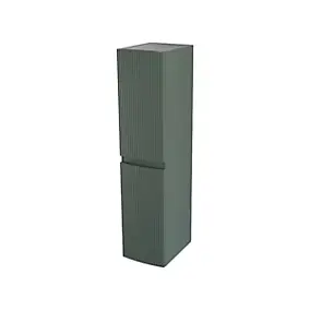 Colonne de salle de bains vert mat strié l.30 x H.130 x P.40 cm, Vague