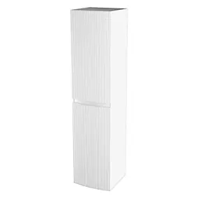 Colonne de salle de bains blanc mat strié l.40 x H.170 x P.40 cm, Vague