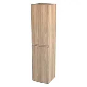 Colonne de salle de bains effet bois strié l.40 x H.170 x P.40 cm, Vague