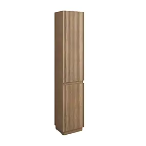Colonne de salle de bains 2 portes à poser H.185 x P.30 x l.36 cm effet chêne Monolite