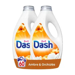 DASH Détergent liquide ambre et orchidée 60 lavages 2,7l