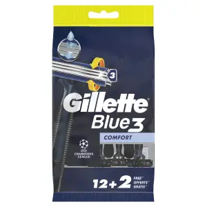 GILLETTE Blue 3 Rasoirs jetables comfort 12+2 rasoirs offerts