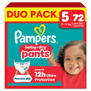 PAMPERS Baby Dry couches-culottes taille 5 (11-17kg) 72 couches-culottes